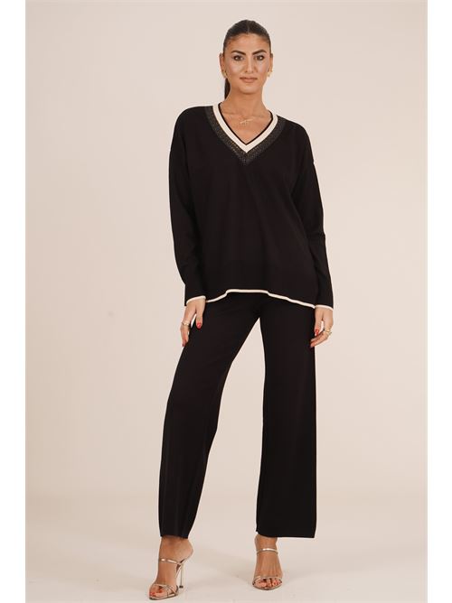 Maglia in viscosa Love To Love by Gai Mattiolo | LT674NERO/BEIGE